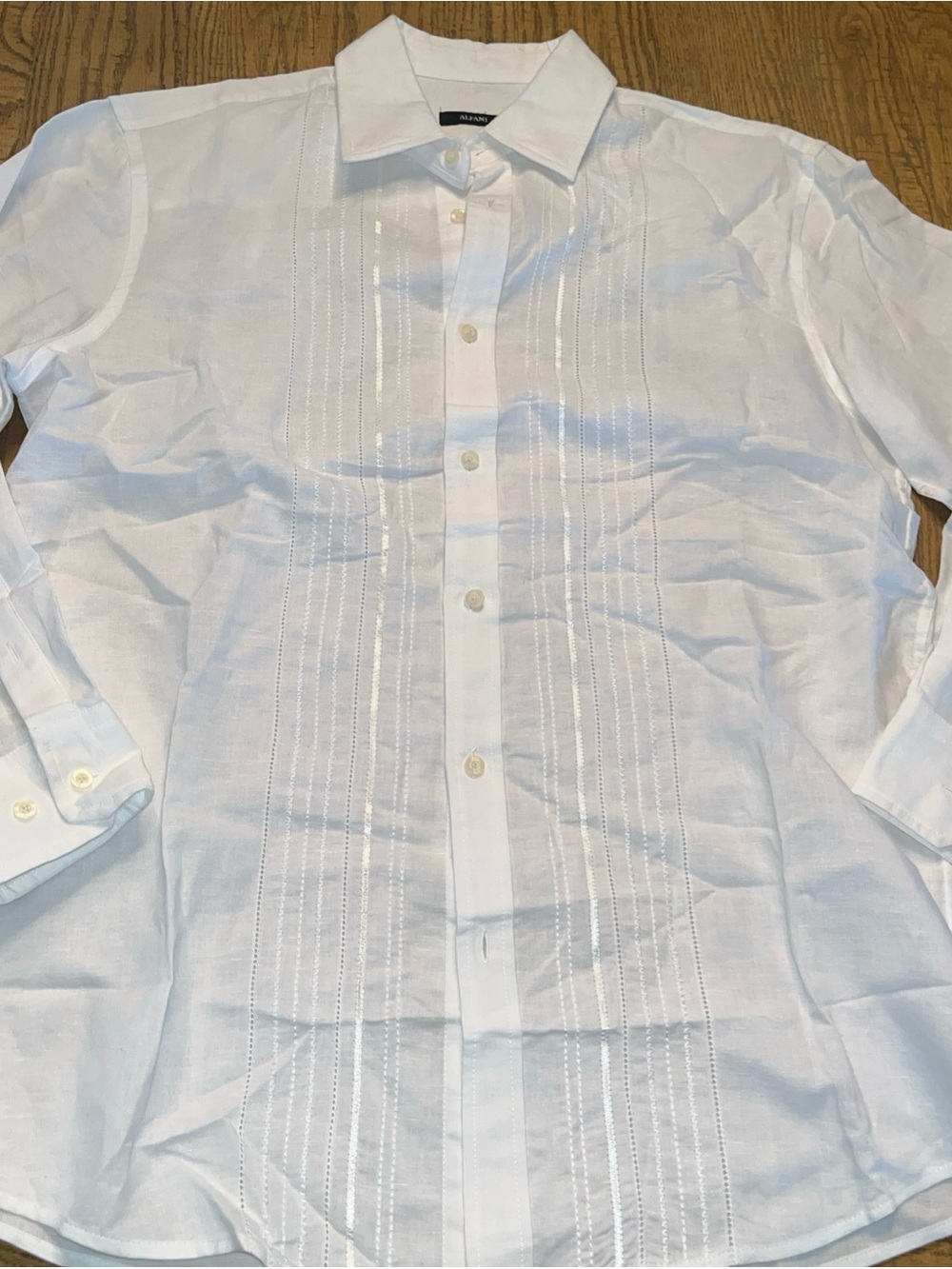 Alfani White Linen Button Down Men’s Medium Shirt NWT